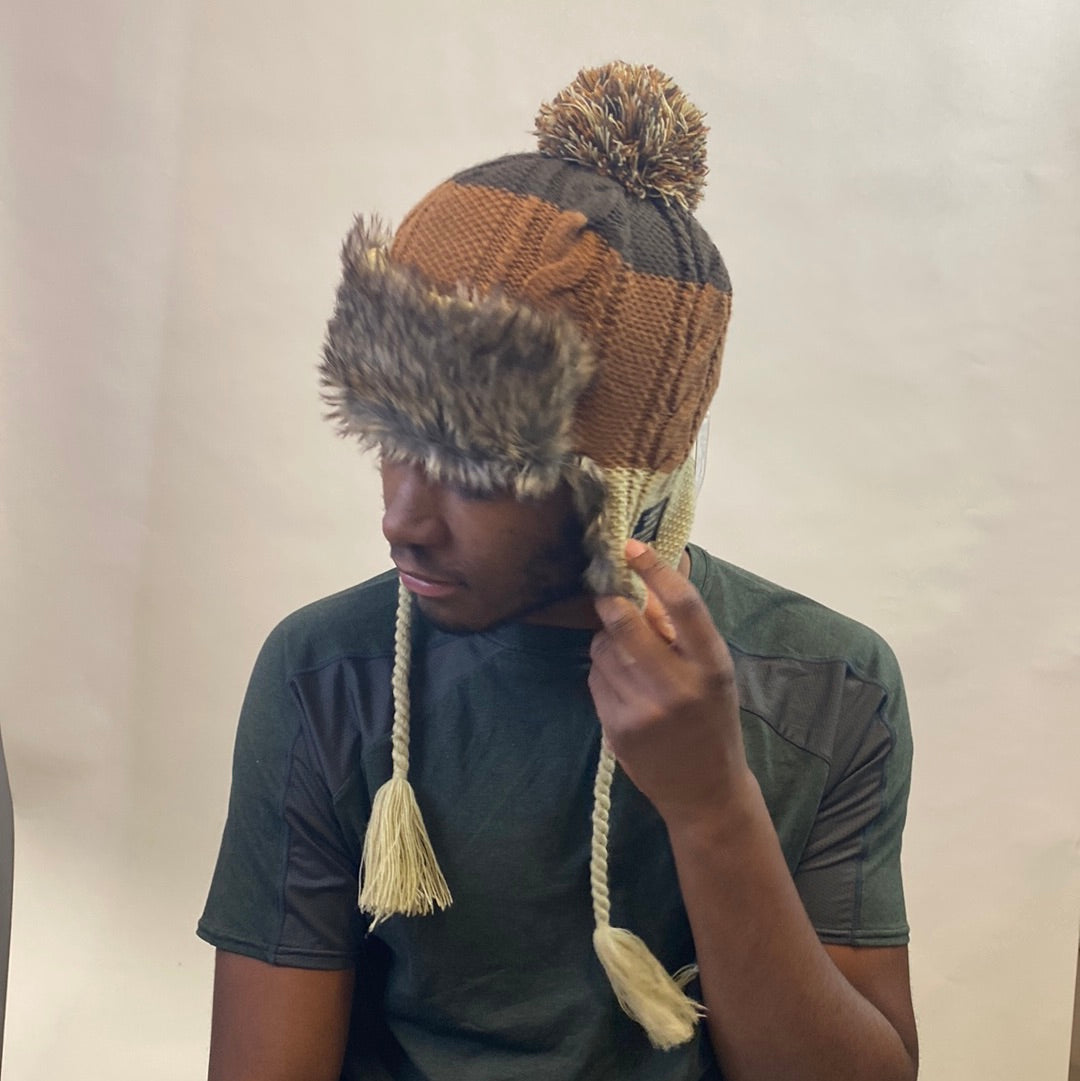 Recycled Flap Beanie Cable