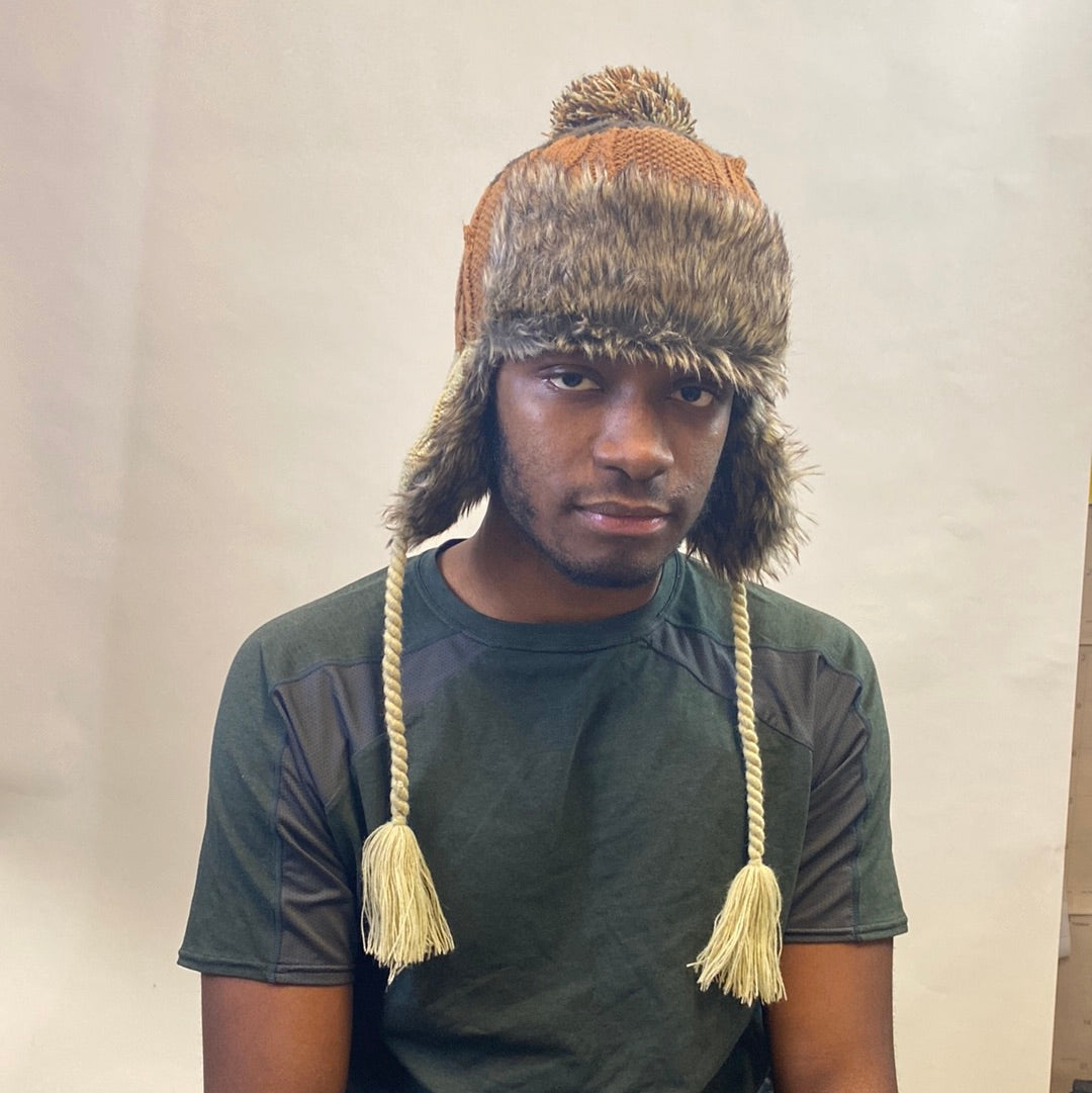 Recycled Flap Beanie Cable