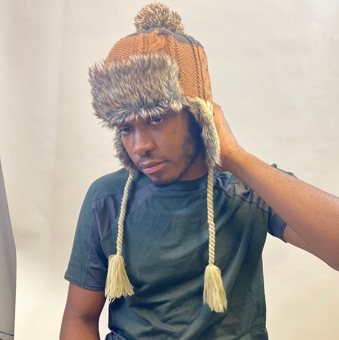 Recycled Flap Beanie Cable