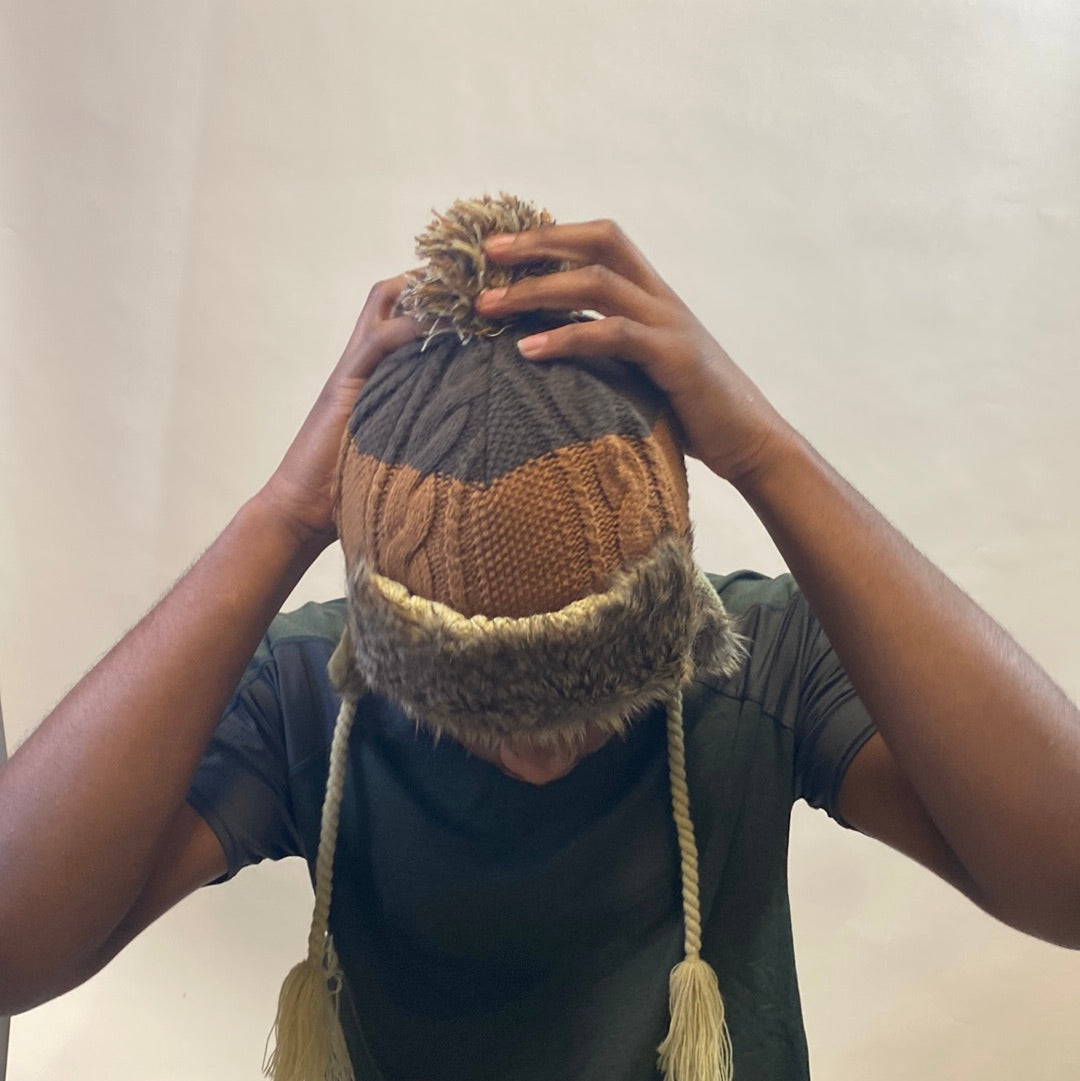 Recycled Flap Beanie Cable