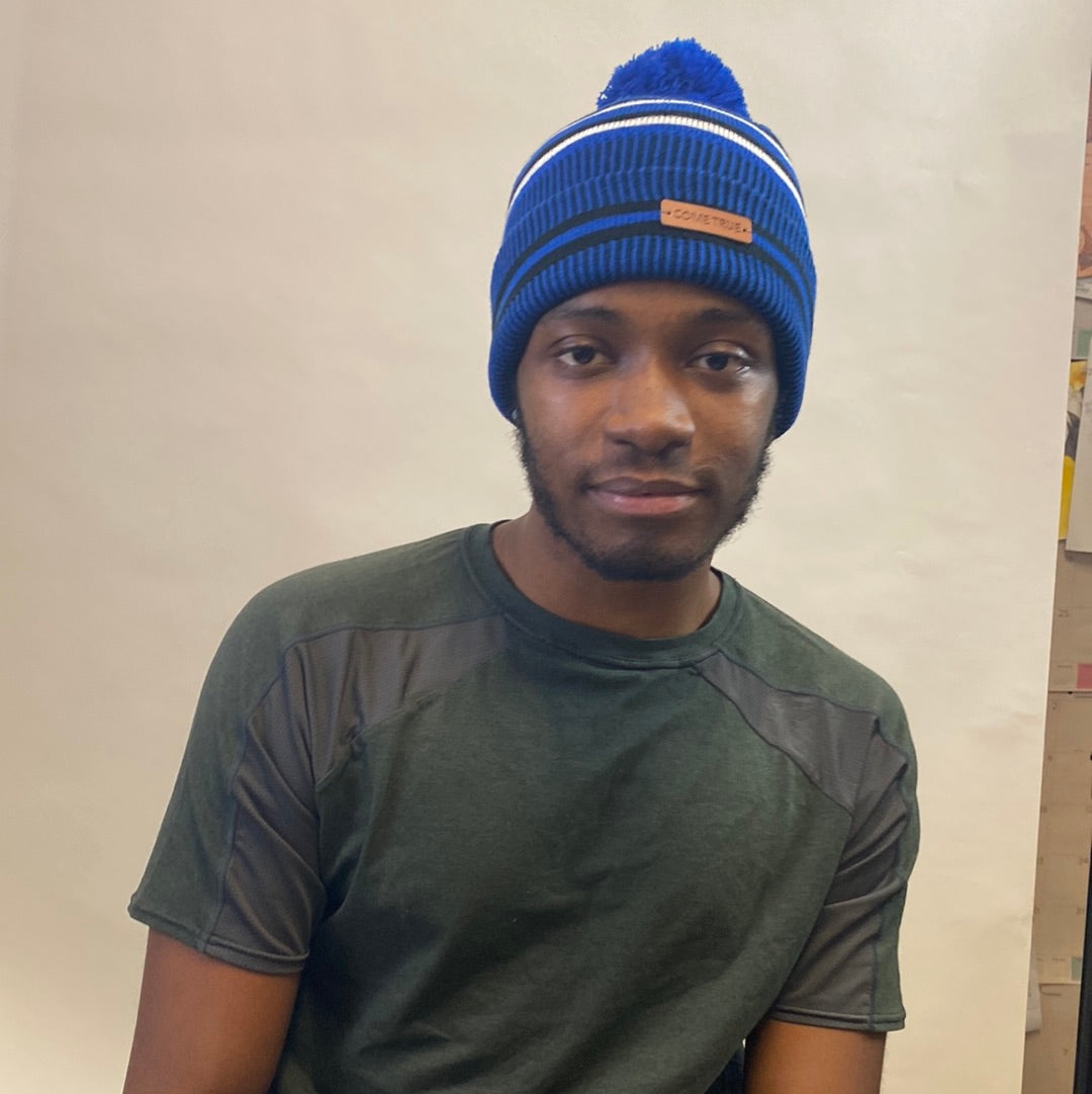 Recycled Striped Beanie